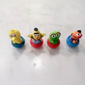 Vintage Sesame Street Tyco Preschool Figures Lot Ernie Bert Oscar Big Bird